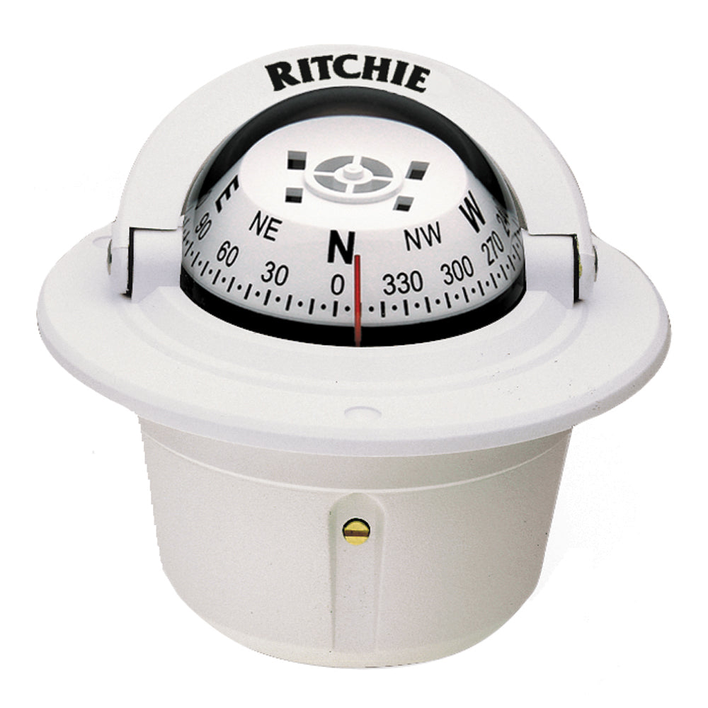 Ritchie F-50W Explorer Compass - Flush Mount - White [F-50W] - Sea & Tech Outfitters Florida, LLC