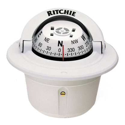 Ritchie F-50W Explorer Compass - Flush Mount - White [F-50W] - Sea & Tech Outfitters Florida, LLC