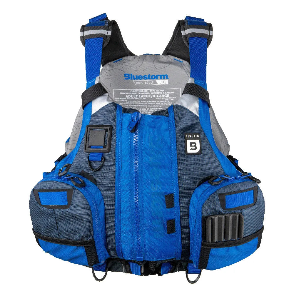 BS Kinetic Kayak Fishing Vest - Deep Blue Small or Medium