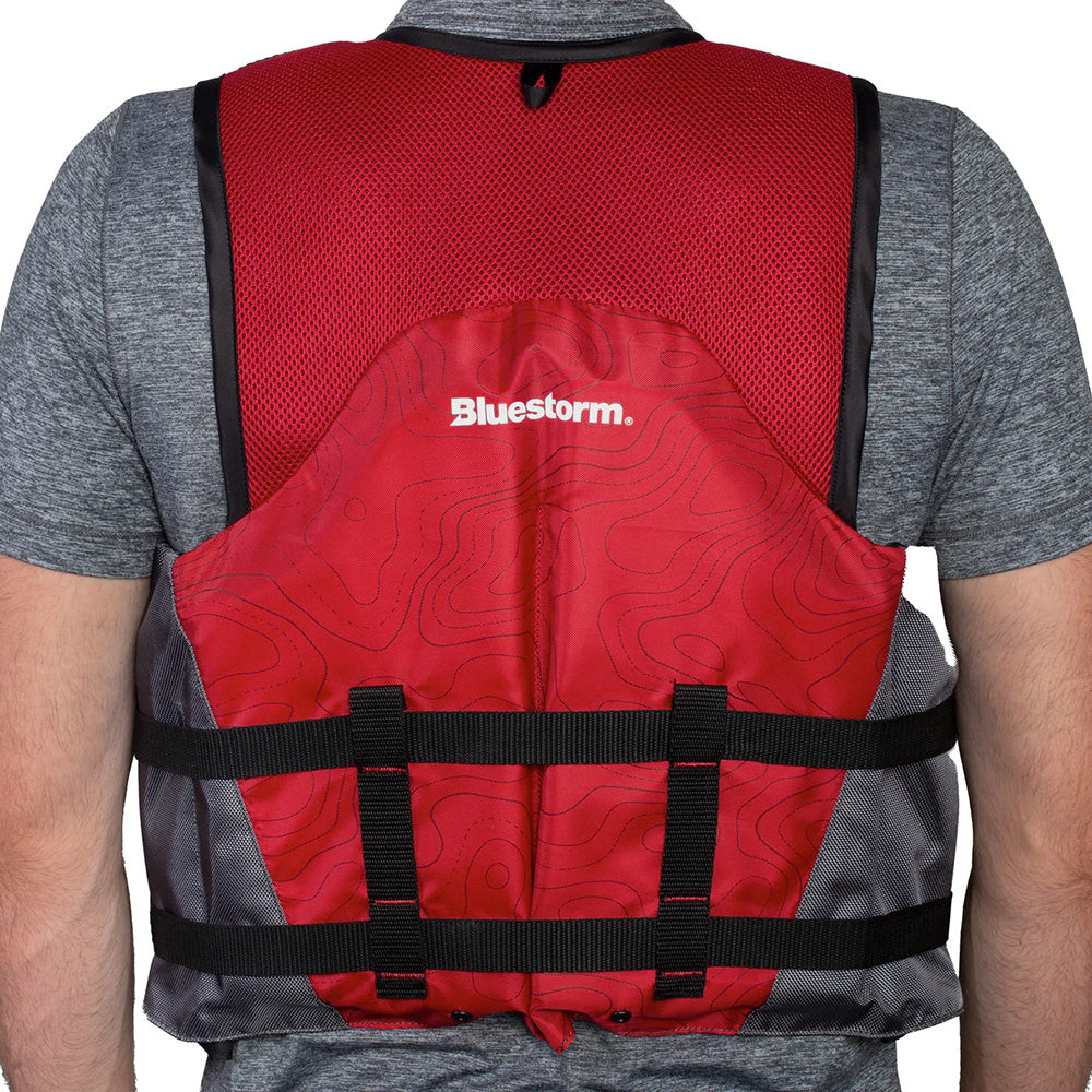 Bluestorm Sportsman Adult Mesh Fishing Life Jacket - Nitro Red - 2XL/3XL [BS-105-FDC-2/3X]