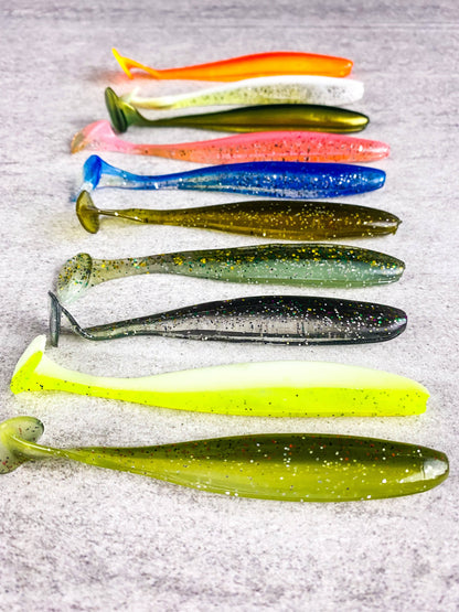 Outdoor Junction Series Qty 10 Soft Swimbait Glitter Soft Body Fishing