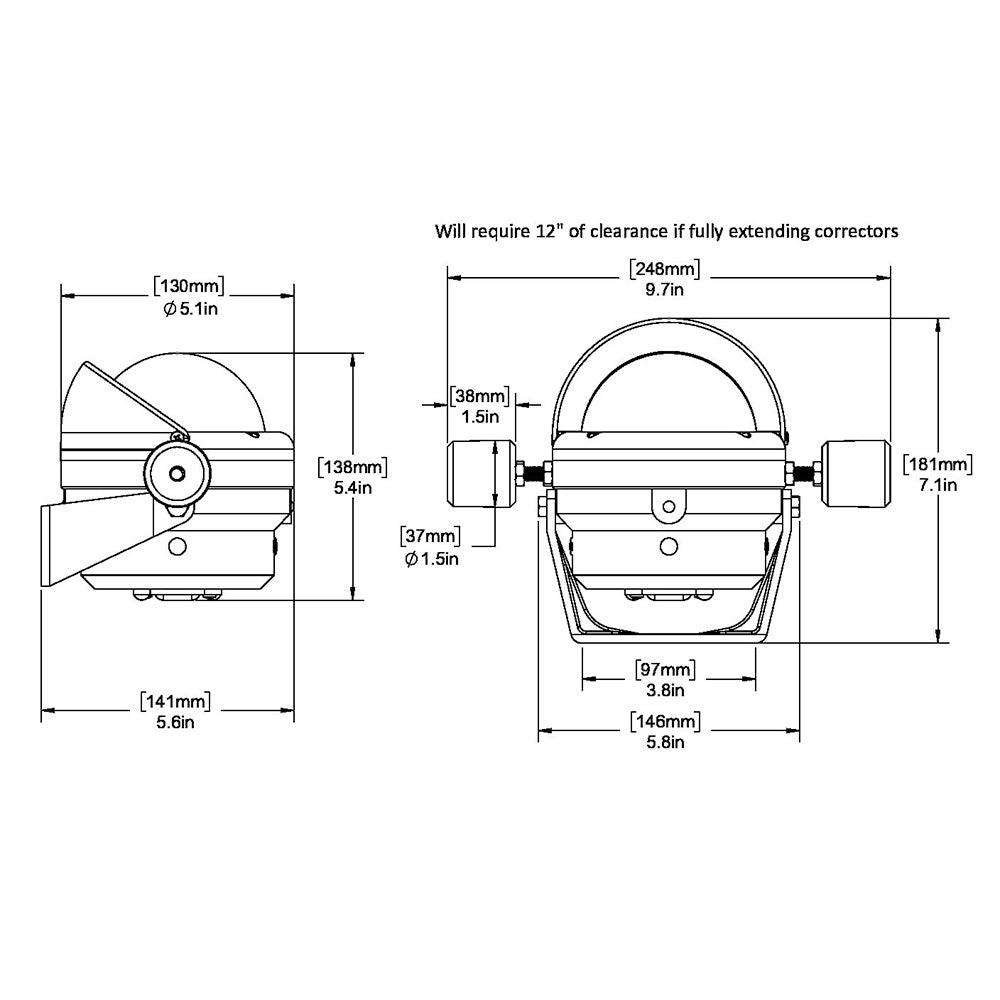 Ritchie HB-845 Helmsman Steel Boat Compass - Bracket Mount - Black [HB-845] - Sea & Tech Outfitters Florida, LLC