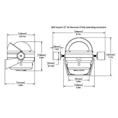 Ritchie HB-845 Helmsman Steel Boat Compass - Bracket Mount - Black [HB-845] - Sea & Tech Outfitters Florida, LLC