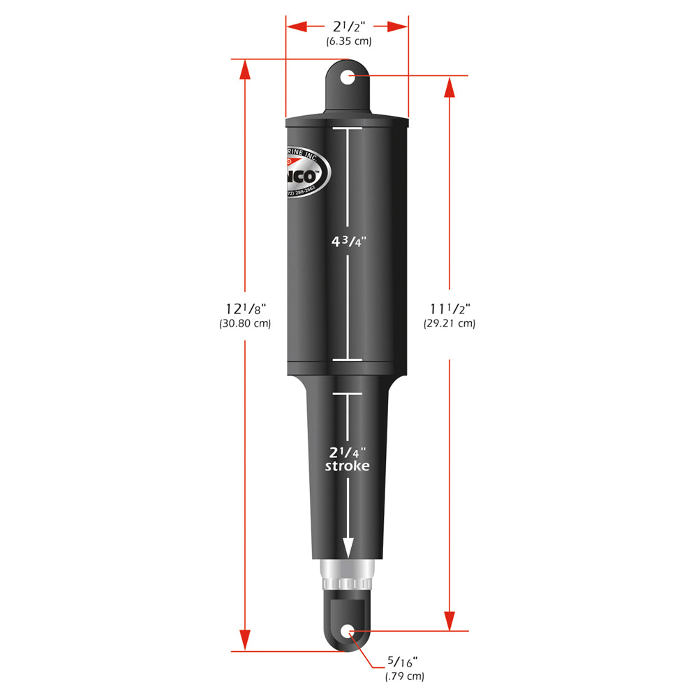 Lenco 101 Standard Actuator - 12V - 2-1/4" Stroke [15054-001] - Sea & Tech Outfitters Florida, LLC