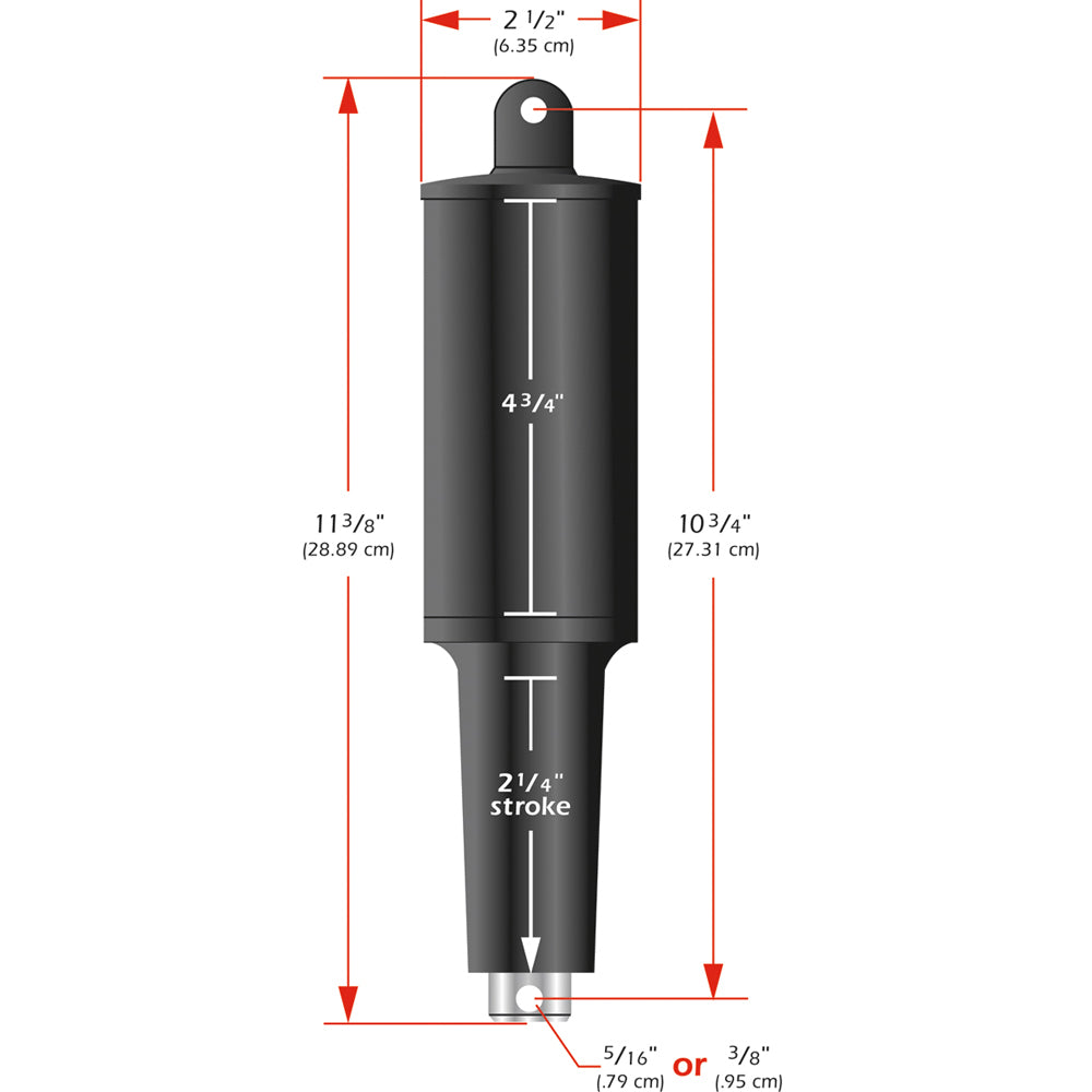 Lenco 101XD Extreme Duty Actuator - 12V - 2 1/4" Stroke - 3/8" Hardware [15056-001] - Sea & Tech Outfitters Florida, LLC