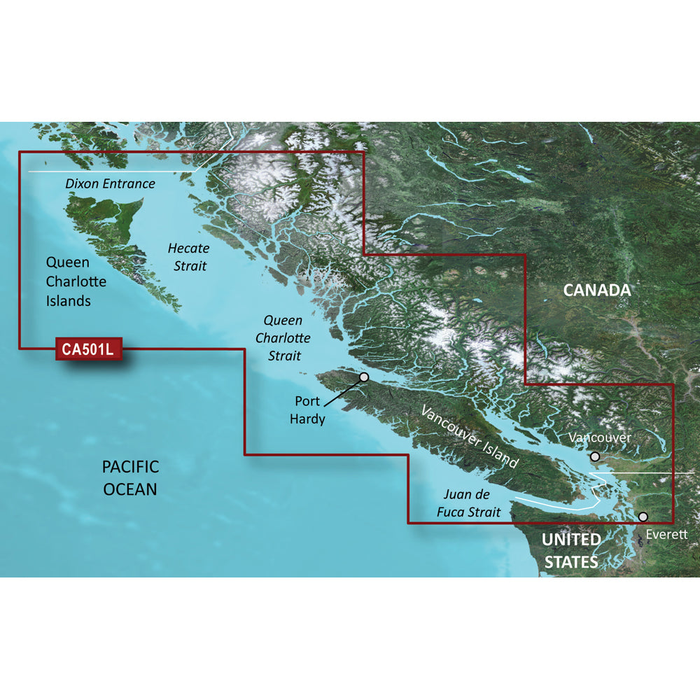 Garmin BlueChart g3 Vision HD - VCA501L - Vancouver Island - Dixon Entrance - microSD/SD [010-C0701-00] - Sea & Tech Outfitters Florida, LLC