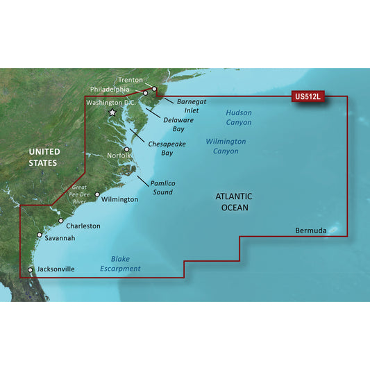 Garmin BlueChart g3 Vision HD - VUS512L - Mid-Atlantic - microSD/SD [010-C0741-00] - Sea & Tech Outfitters Florida, LLC