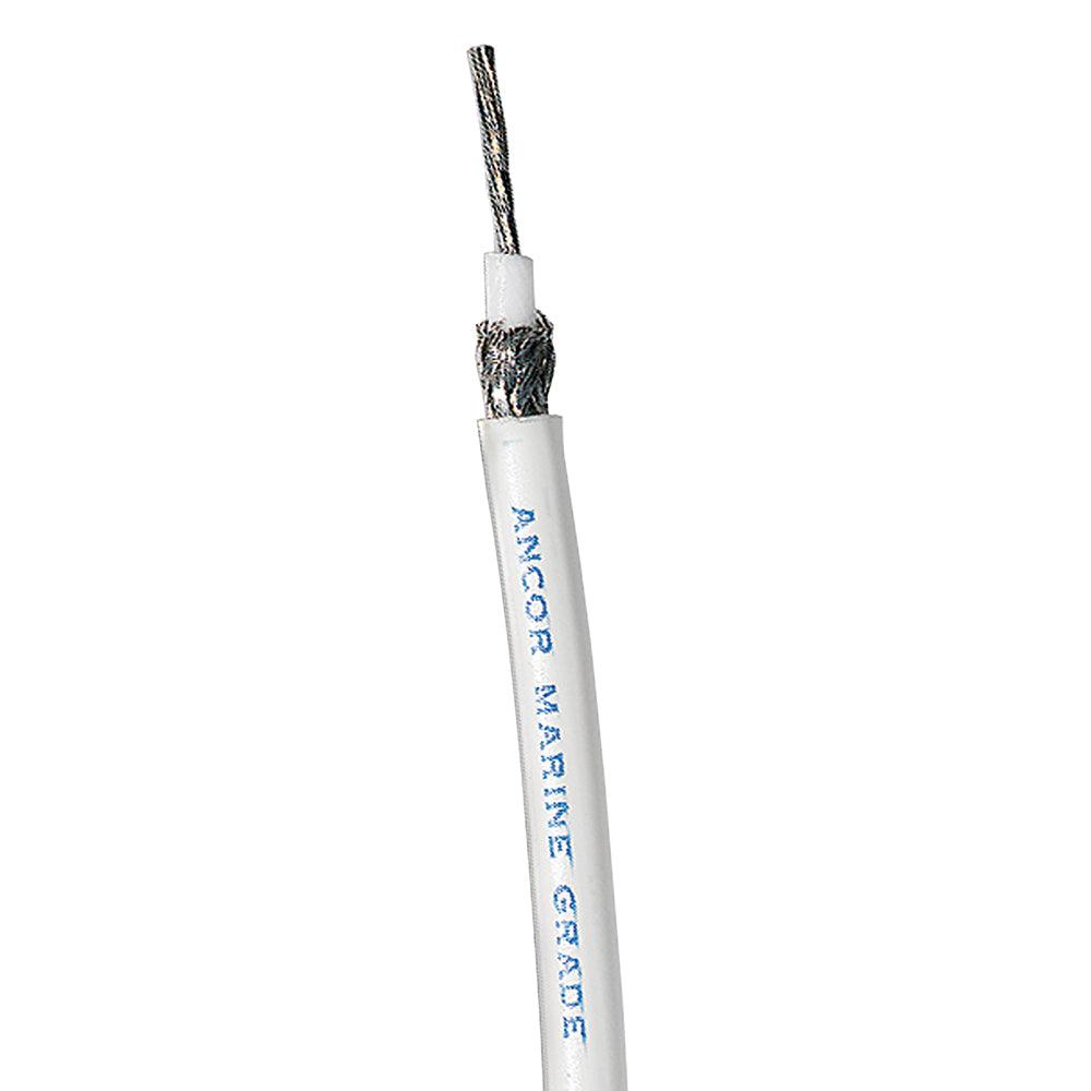 Ancor RG 8X white tinned coaxial cable, 100 feet, marine grade, corrosion-resistant.