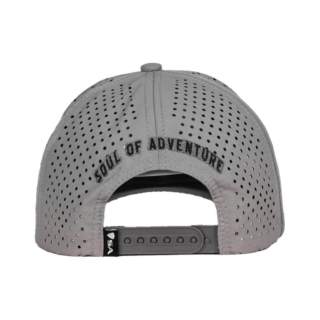 Soul of Adventure Performance Snap Back| Blackout American Flag | Grey