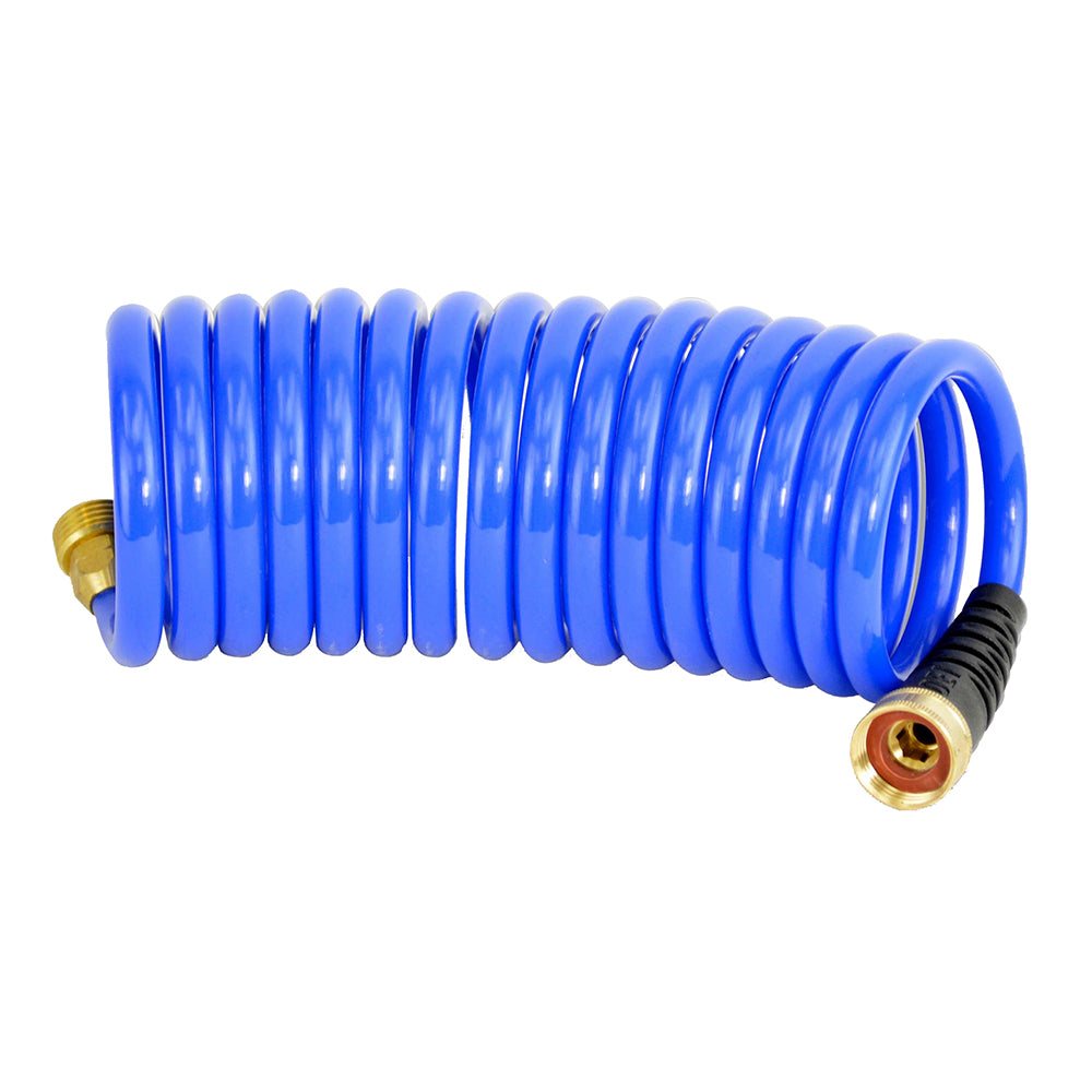 HoseCoil 15' Blue Self Coiling Hose w/Flex Relief [HS1500HP] - Sea & Tech Outfitters Florida, LLC