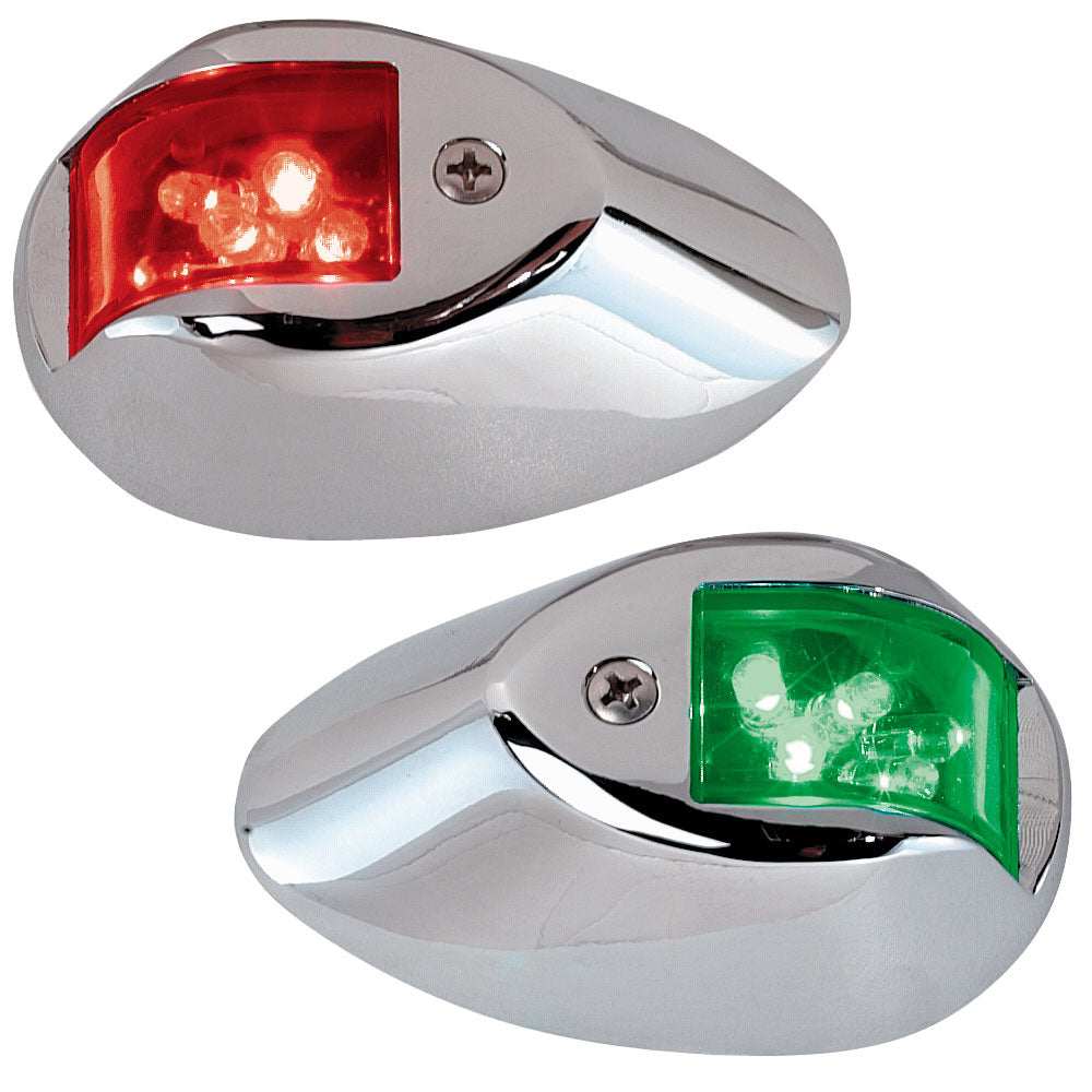 Perko LED Sidelights - Red/Green - 12V - Chrome Plated Housing [0602DP1CHR] - Sea & Tech Outfitters Florida, LLC