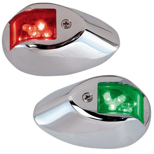 Perko LED Sidelights - Red/Green - 12V - Chrome Plated Housing [0602DP1CHR] - Sea & Tech Outfitters Florida, LLC