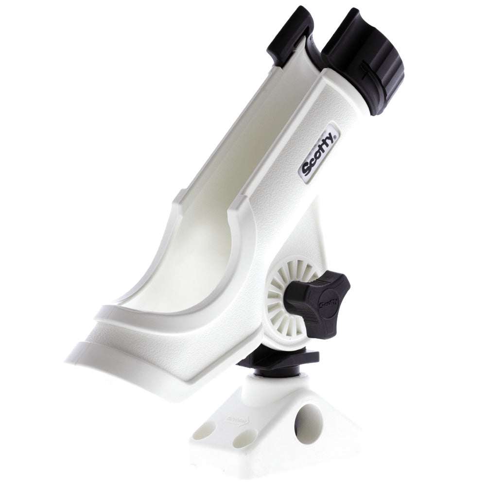 Scotty Powerlock Rod Holder White w/241 Side/Deck Mount [230-WH] - Sea & Tech Outfitters Florida, LLC