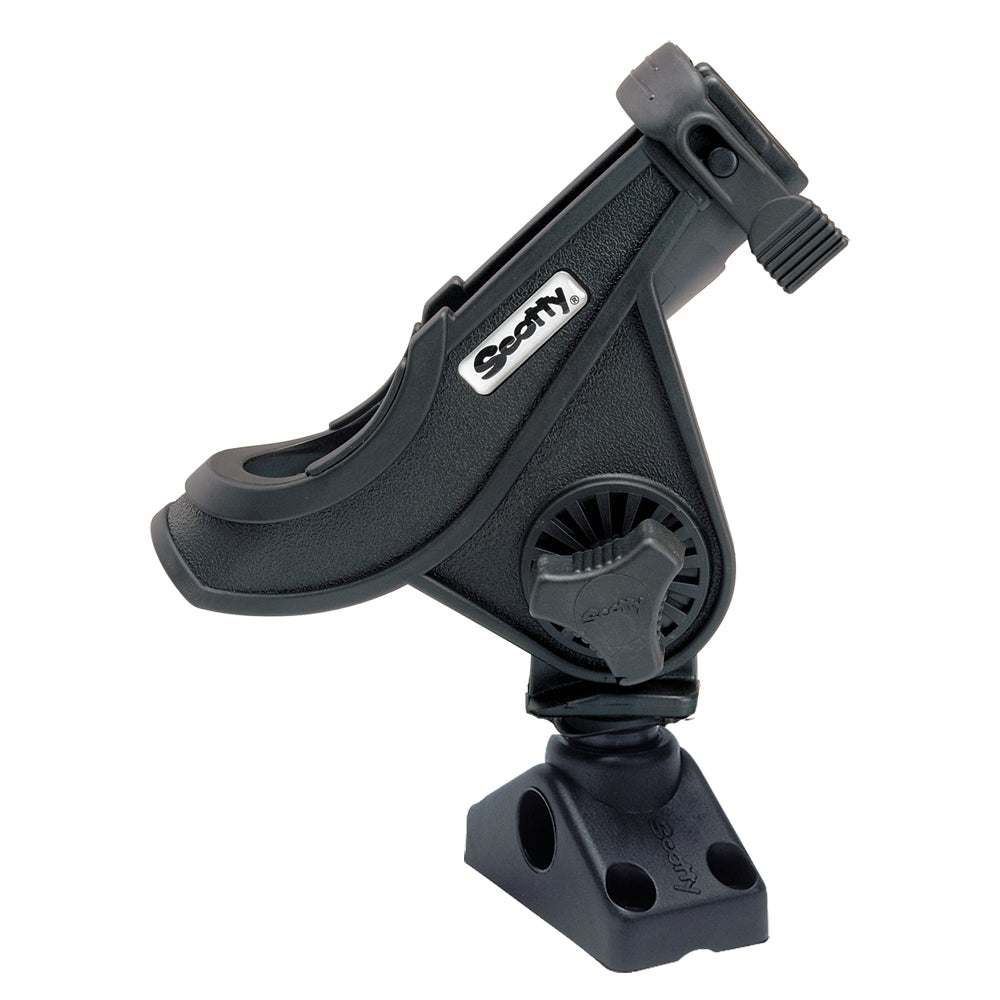 Scotty 280 Bait Caster/Spinning Rod Holder w/241 Deck/Side Mount - Black [280-BK] - Sea & Tech Outfitters Florida, LLC