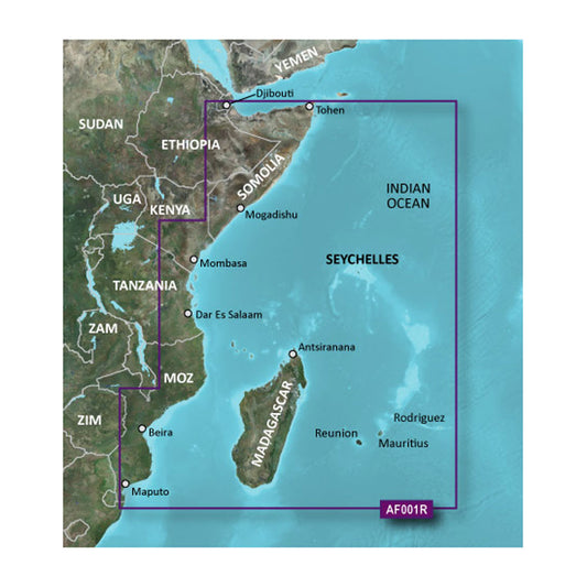 Garmin BlueChart g3 HD - HXAF001R - Eastern Africa - microSD/SD [010-C0747-20] - Sea & Tech Outfitters Florida, LLC