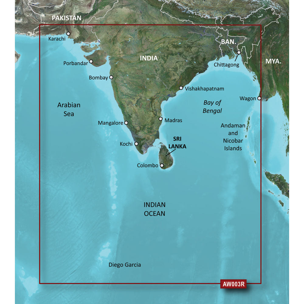 Garmin BlueChart g3 HD - HXAW003R - Indian Subcontinent - microSD/SD [010-C0755-20] - Sea & Tech Outfitters Florida, LLC