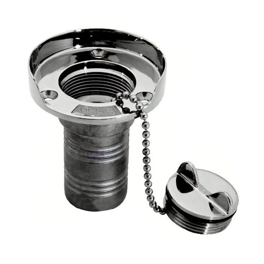 Whitecap Gas Hose Deck Fill w/Splash Guard - 1-1/2" Chain [6001] - Sea & Tech Outfitters Florida, LLC