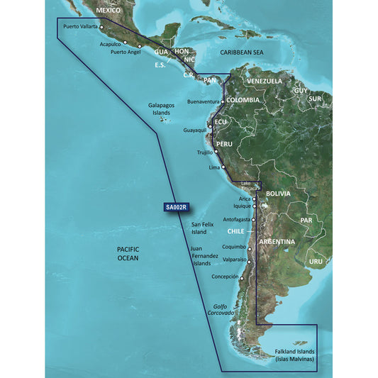 Garmin BlueChart g3 HD - HXSA002R - South America West Coast - microSD/SD [010-C1063-20] - Sea & Tech Outfitters Florida, LLC