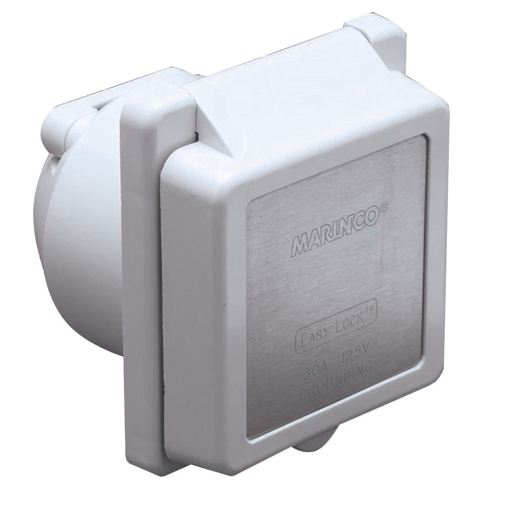 Marinco 301EL-B 30A Power Inlet - White - 125V [301EL-B] - Sea & Tech Outfitters Florida, LLC