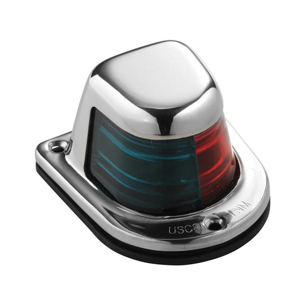 Attwood 1-Mile Deck Mount, Bi-Color Red/Green Combo Sidelight - 12V - Stainless Steel Housing [66318-7] - Sea & Tech Outfitters Florida, LLC