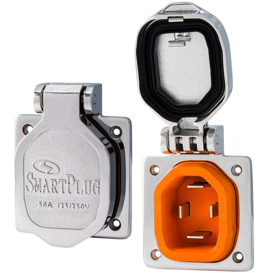 SmartPlug 50 AMP Male Inlet Cover - Stainless Steel [BM50S] - Sea & Tech Outfitters Florida, LLC