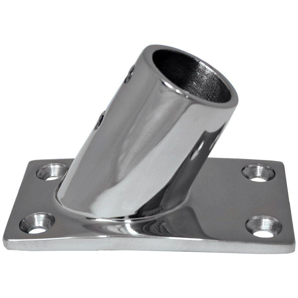 Whitecap " O.D. 60 Degree Rectangle Base SS Rail Fitting [6042C] - Sea & Tech Outfitters Florida, LLC