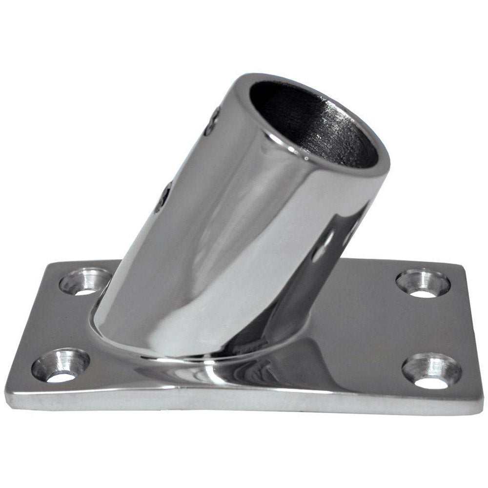 Whitecap 1" O.D. 60 Degree Rectangle Base SS Rail Fitting [6142C] - Sea & Tech Outfitters Florida, LLC