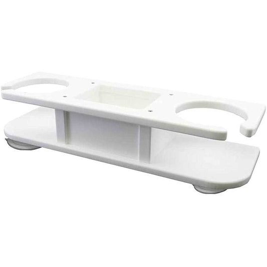 TACO 2-Drink Poly Holder w/Catch-All - White [P01-2000W] - Sea & Tech Outfitters Florida, LLC