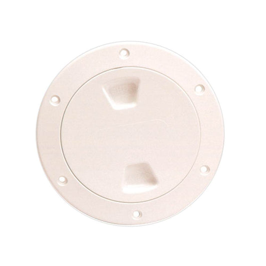 Beckson 4" Smooth Center Screw-Out Deck Plate - Beige [DP40-N] - Sea & Tech Outfitters Florida, LLC