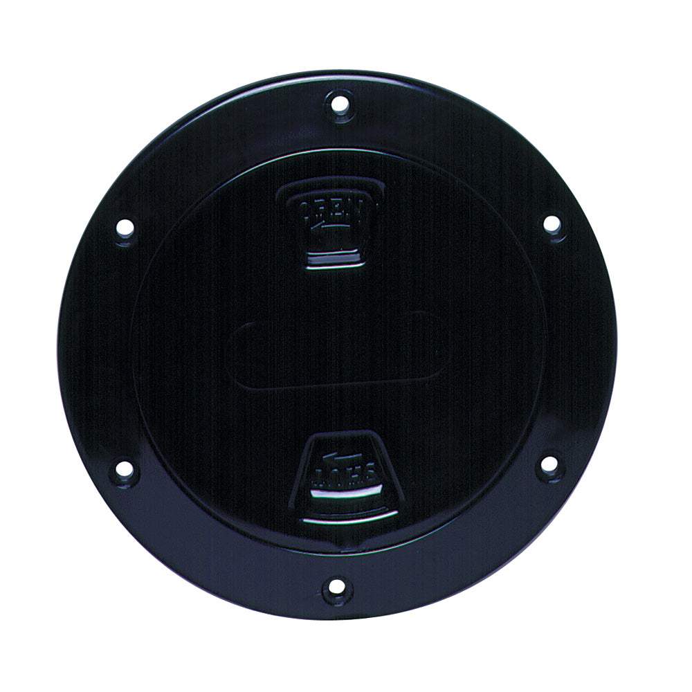 Beckson 4" Smooth Center Screw-Out Deck Plate - Black [DP40-B] - Sea & Tech Outfitters Florida, LLC