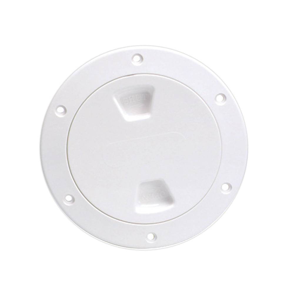 Beckson 4" Smooth Center Screw-Out Deck Plate - White [DP40-W] - Sea & Tech Outfitters Florida, LLC