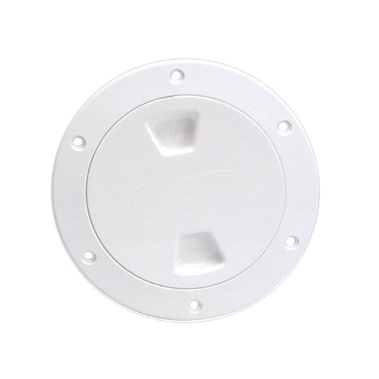 Beckson 4" Smooth Center Screw-Out Deck Plate - White [DP40-W] - Sea & Tech Outfitters Florida, LLC