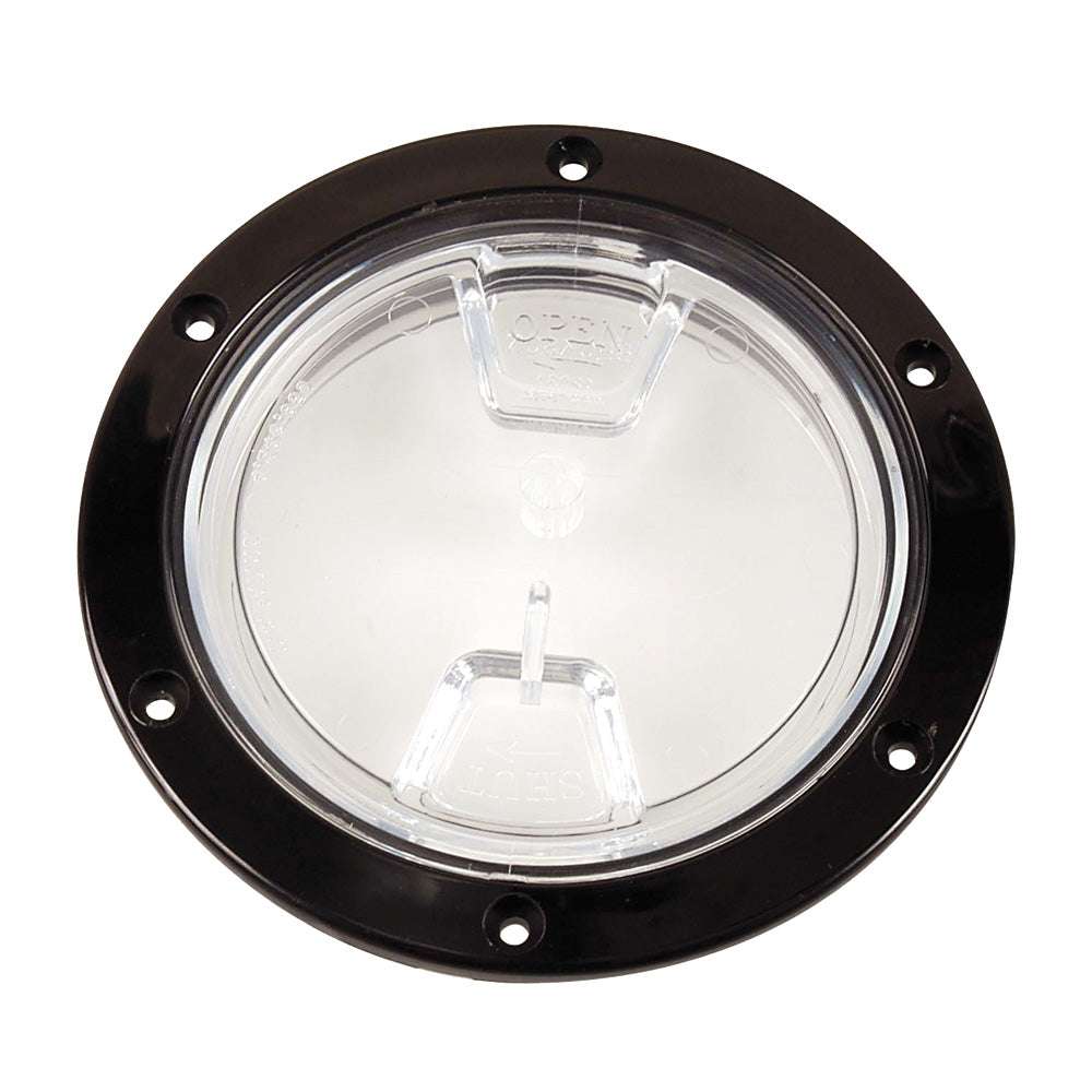 Beckson 4" Clear Center Screw Out Deck Plate - Black [DP40-B-C] - Sea & Tech Outfitters Florida, LLC