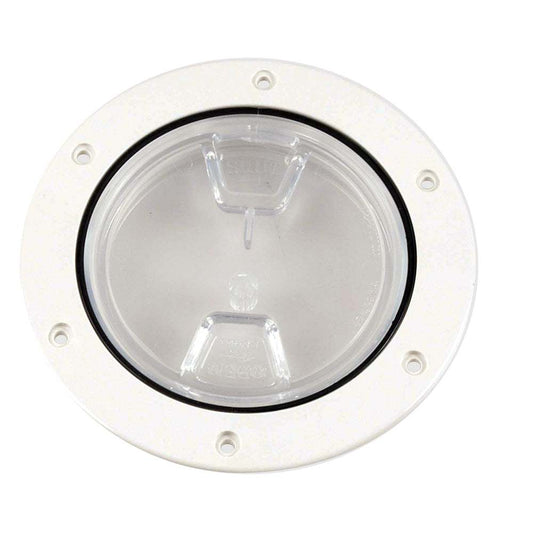 Beckson 4" Clear Center Screw-Out Deck Plate - White [DP40-W-C] - Sea & Tech Outfitters Florida, LLC