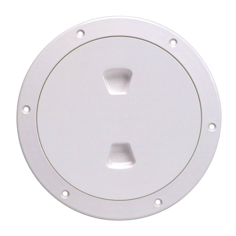 Beckson 6" Smooth Center Screw-Out Deck Plate - White [DP60-W] - Sea & Tech Outfitters Florida, LLC