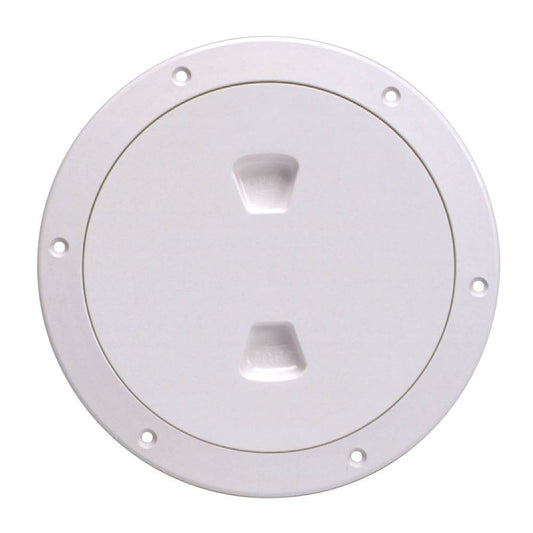 Beckson 6" Smooth Center Screw-Out Deck Plate - White [DP60-W] - Sea & Tech Outfitters Florida, LLC