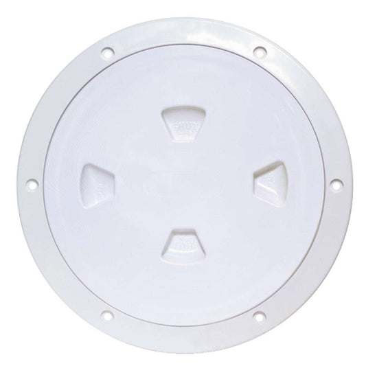 Beckson 8" Smooth Center Screw-Out Deck Plate - White [DP80-W] - Sea & Tech Outfitters Florida, LLC