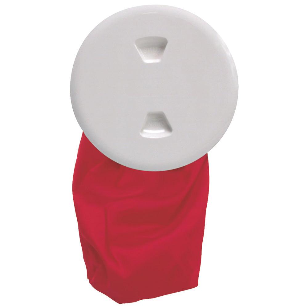 Beckson 5" Stow-Away Deck Plate - White w/12" Bag [DP50BW] - Sea & Tech Outfitters Florida, LLC