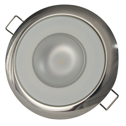 Lumitec Mirage - Flush Mount Down Light - Glass Finish/Polished SS Bezel - 2-Color White/Blue Dimming [113111] - Sea & Tech Outfitters Florida, LLC