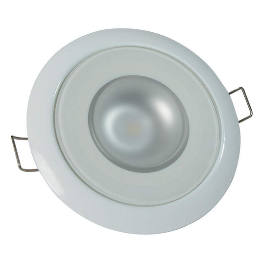 Lumitec Mirage - Flush Mount Down Light - Glass Finish/White Bezel - 2-Color White/Blue Dimming [113121] - Sea & Tech Outfitters Florida, LLC