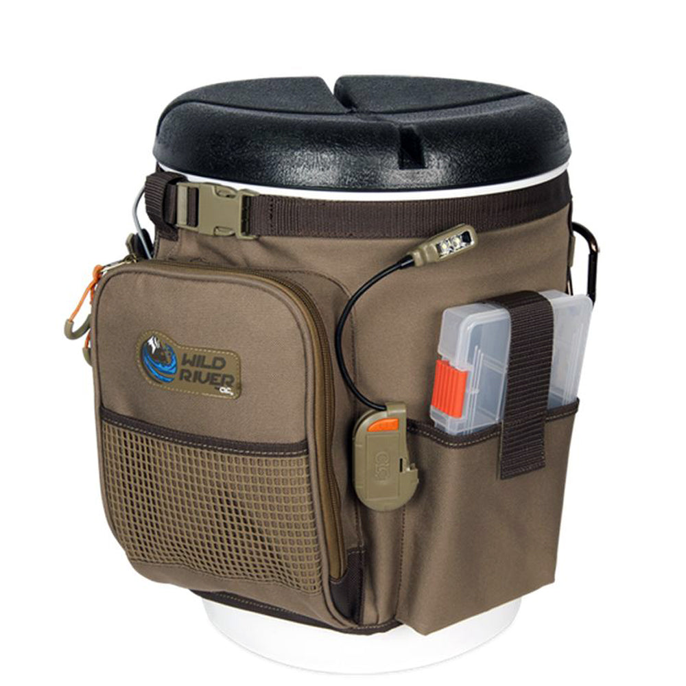 Wild River RIGGER 5 Gallon Bucket Organizer w/Lights, Plier Holder & Lanyard, 2 PT3500 Trays & Bucket w/Seat [WT3507] - Sea & Tech Outfitters Florida, LLC