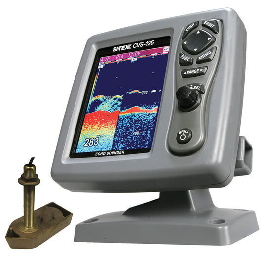 SI-TEX CVS-126 Dual Frequency Color Echo Sounder w/600kW Thru-Hull Tranducer 307/50/200T-CX [CVS-1266TH] - Sea & Tech Outfitters Florida, LLC