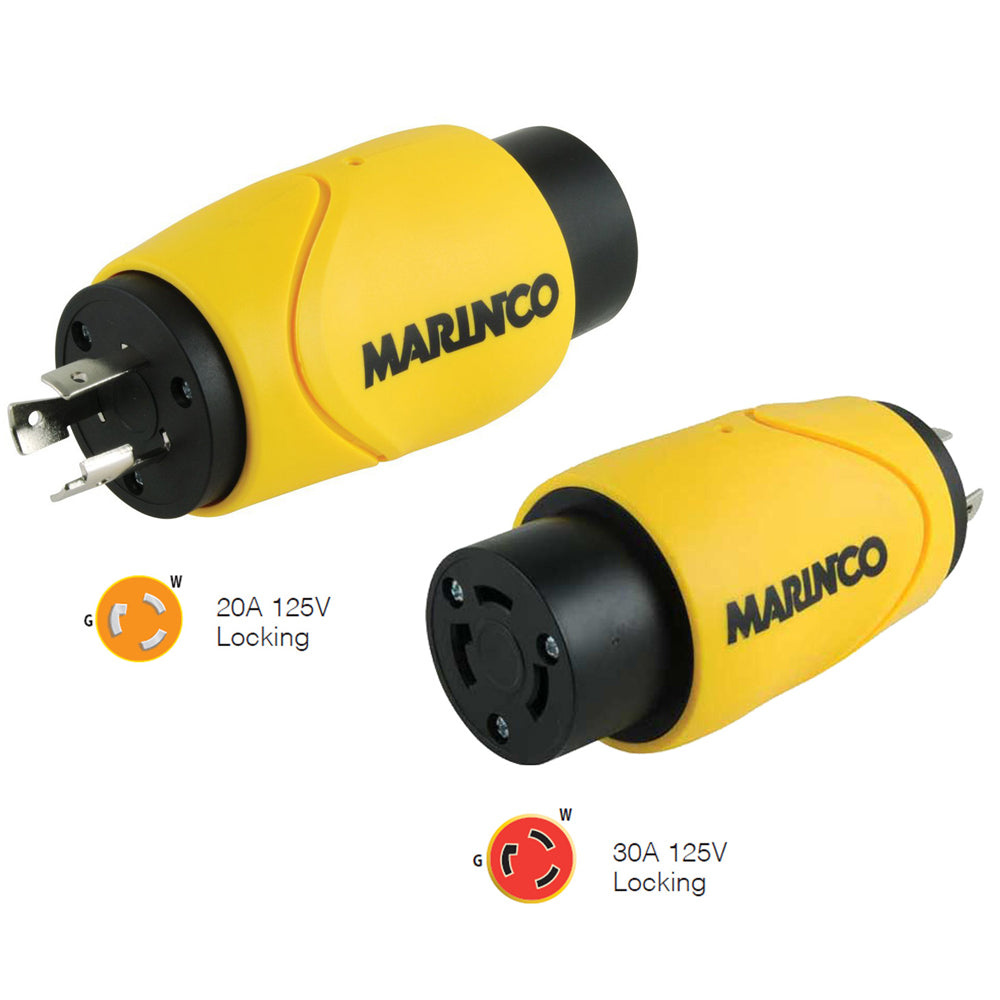 Marinco Straight Adapter 20Amp Locking Male to 30Amp Locking Female Connector [S20-30] - Sea & Tech Outfitters Florida, LLC