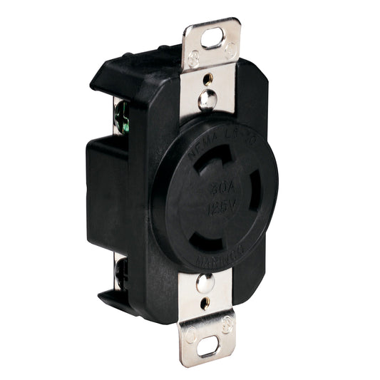 Marinco 305CRRB 125V 30Amp Locking Receptacle - Black [305CRRB] - Sea & Tech Outfitters Florida, LLC