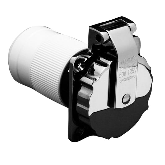 Marinco 6371EL-B 50Amp/125V Stainless Steel Inlet [6371EL-B] - Sea & Tech Outfitters Florida, LLC