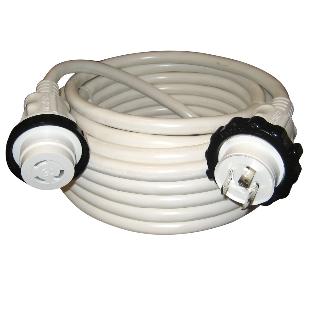 Marinco 30A 125V Molded Standard Cordset - White - 50' [199120] - Sea & Tech Outfitters Florida, LLC