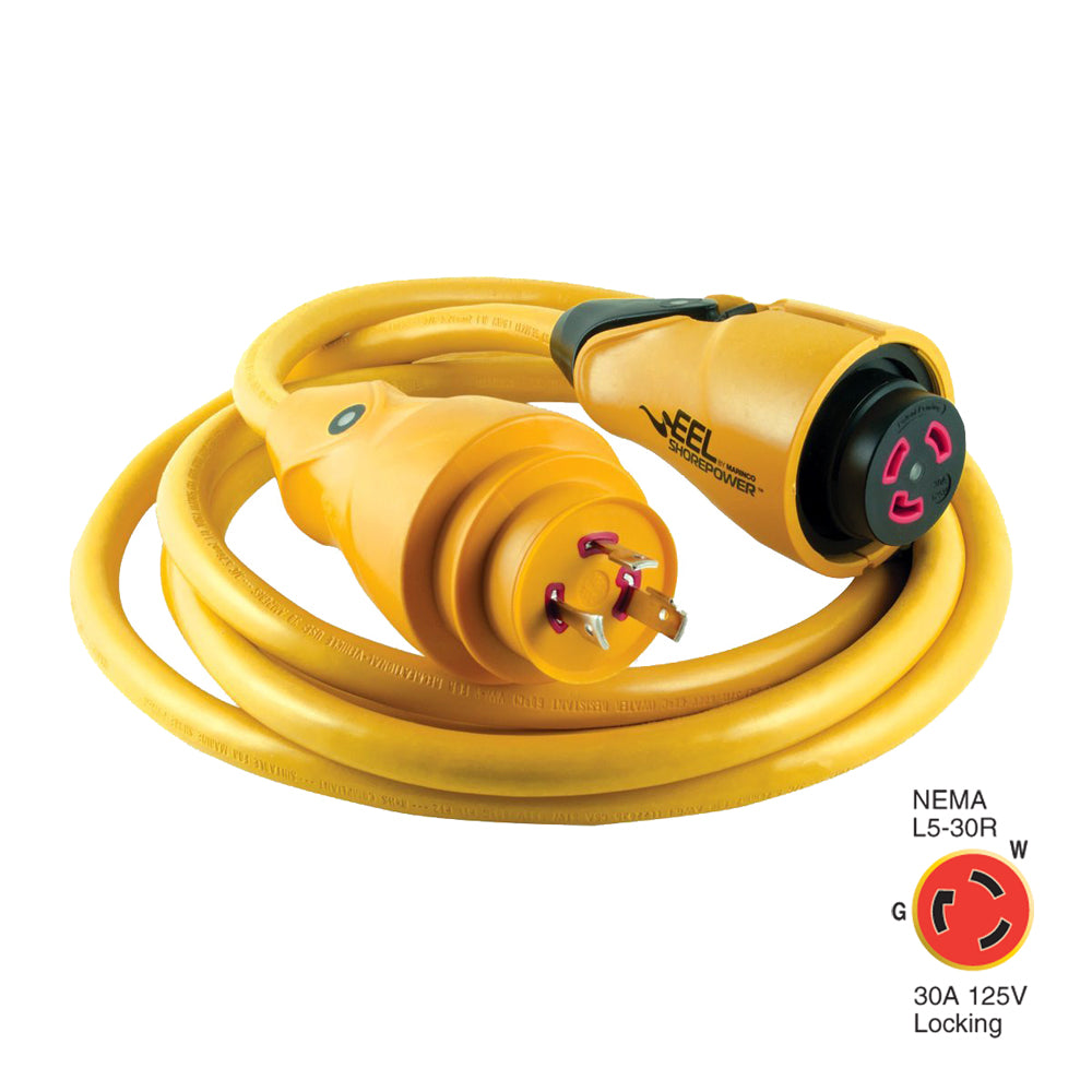 Marinco CS30-12 EEL 30A 125V Shore Power Cordset - 12' - Yellow [CS30-12] - Sea & Tech Outfitters Florida, LLC