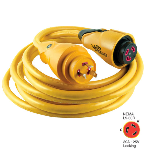 Marinco CS30-25 EEL 30A 125V Shore Power Cordset - 25' - Yellow [CS30-25] - Sea & Tech Outfitters Florida, LLC