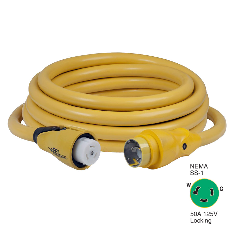 Marinco CS503-25 EEL 50A 125V Shore Power Cordset - 25' - Yellow [CS503-25] - Sea & Tech Outfitters Florida, LLC