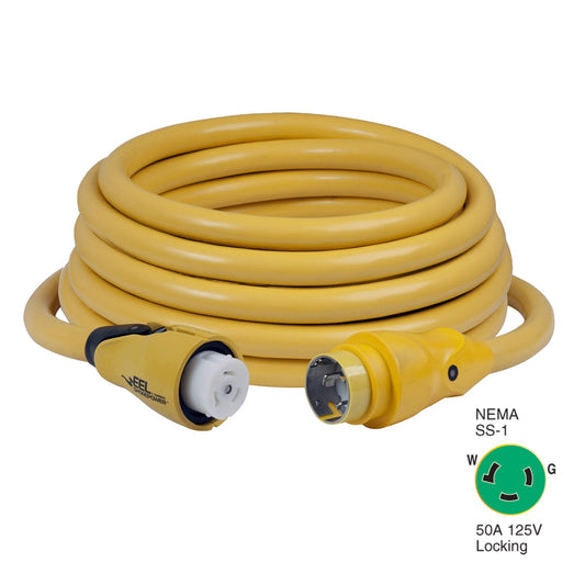 Marinco CS503-50 EEL 50A 125V Shore Power Cordset - 50' - Yellow [CS503-50] - Sea & Tech Outfitters Florida, LLC